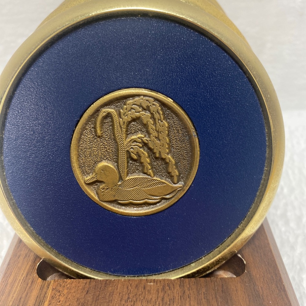 Vintage Duck Coasters Brass Wood Coaster Set of 4 Wooden Holder Man Cave‎ Bar